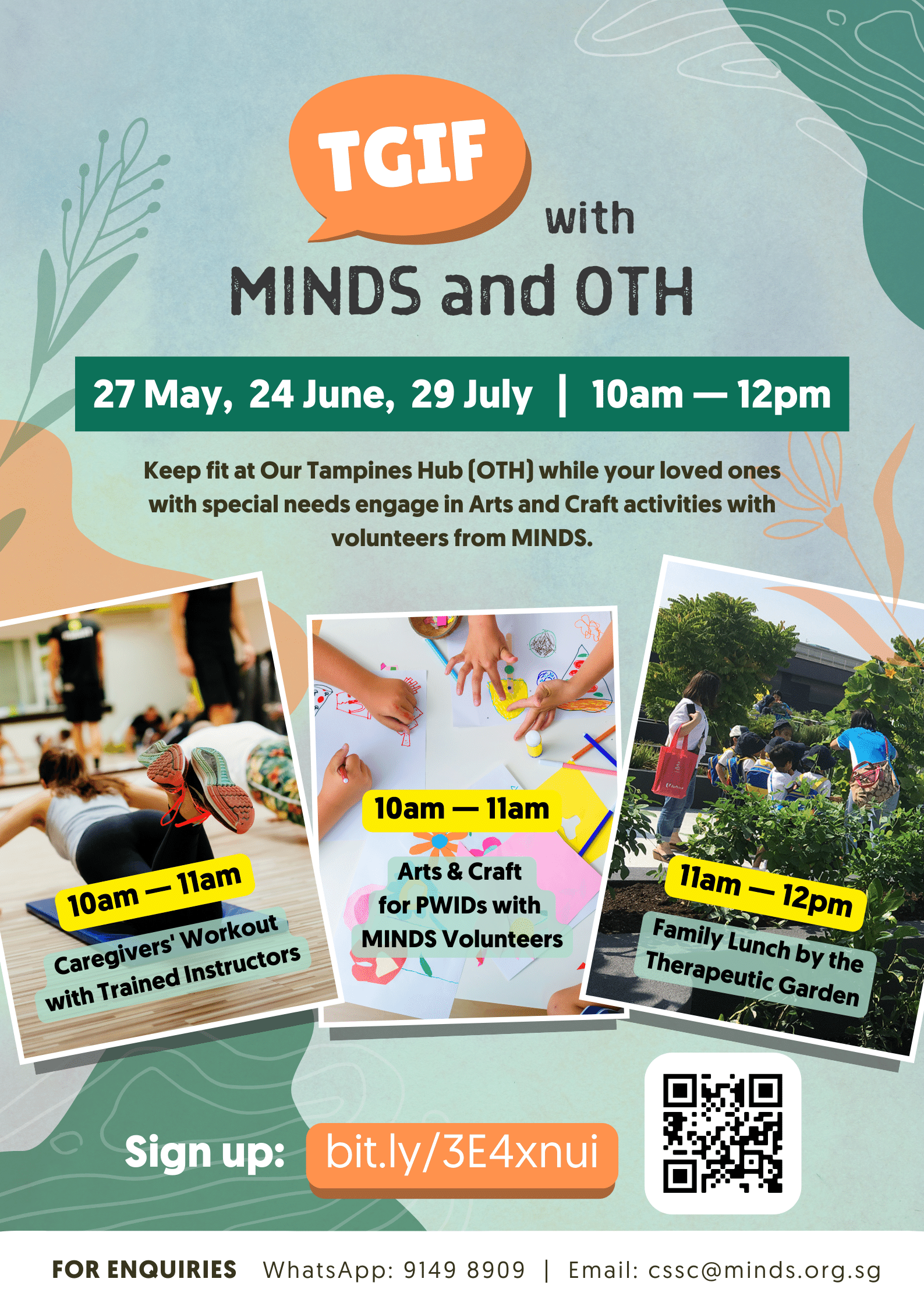 TGIF With MINDS And OTH — 27 May,  24 June,  29 July 