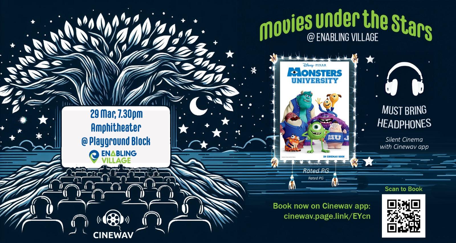 Movies Under The Stars At Enabling Village: Monsters University