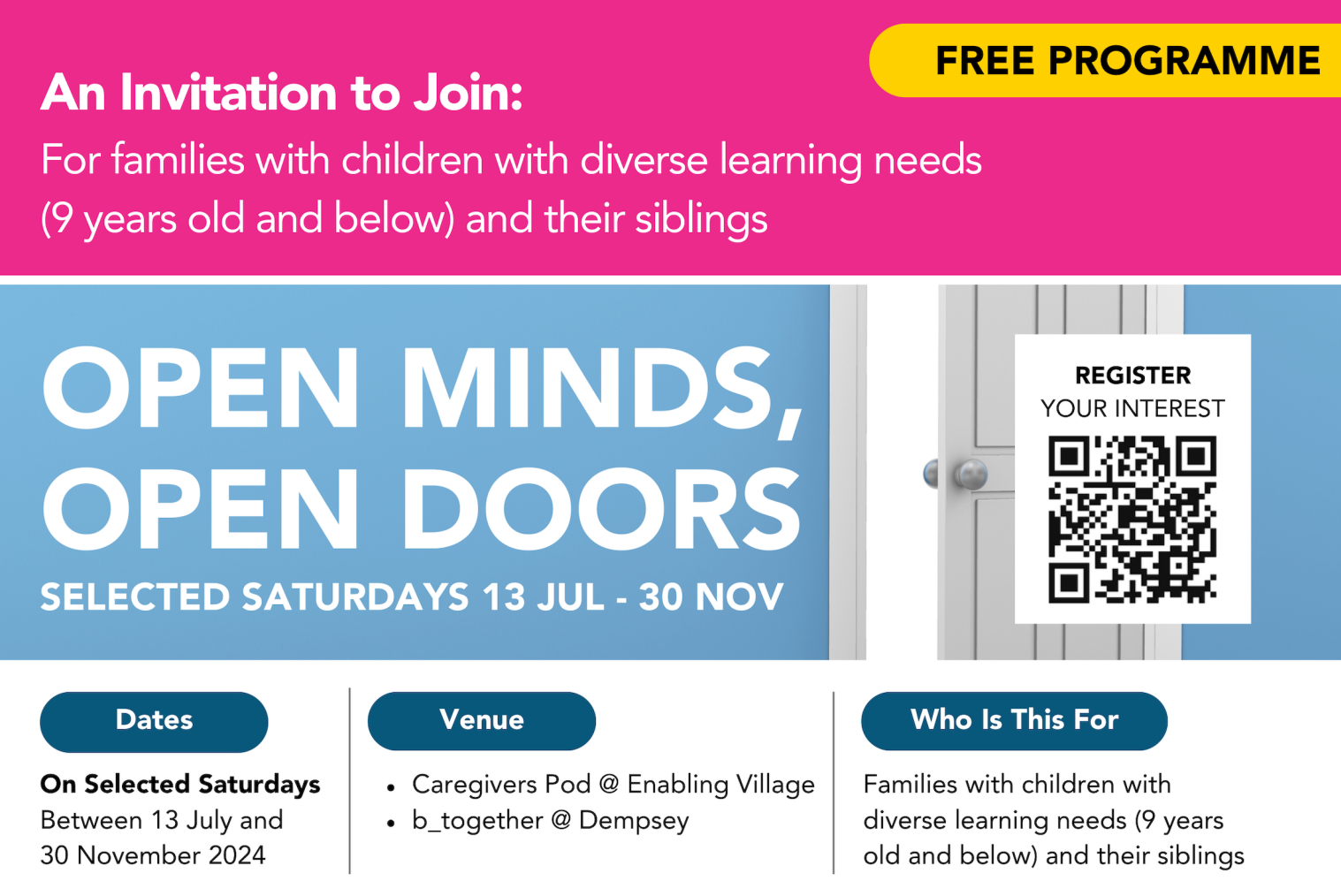 Open Minds, Open Doors Community Play Programme For Families With Children With Diverse Needs