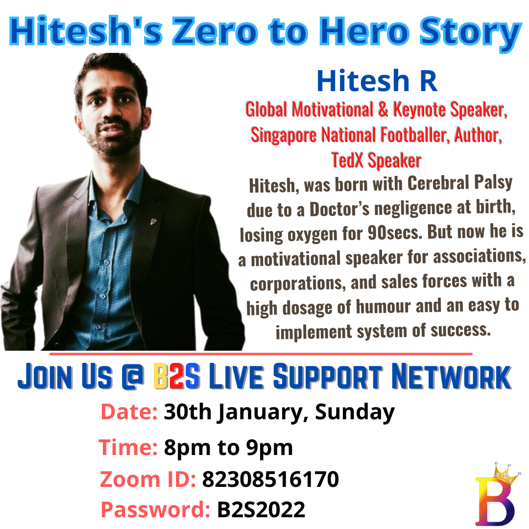 Hitesh' Zero To Hero Story - B2S Live Support Network