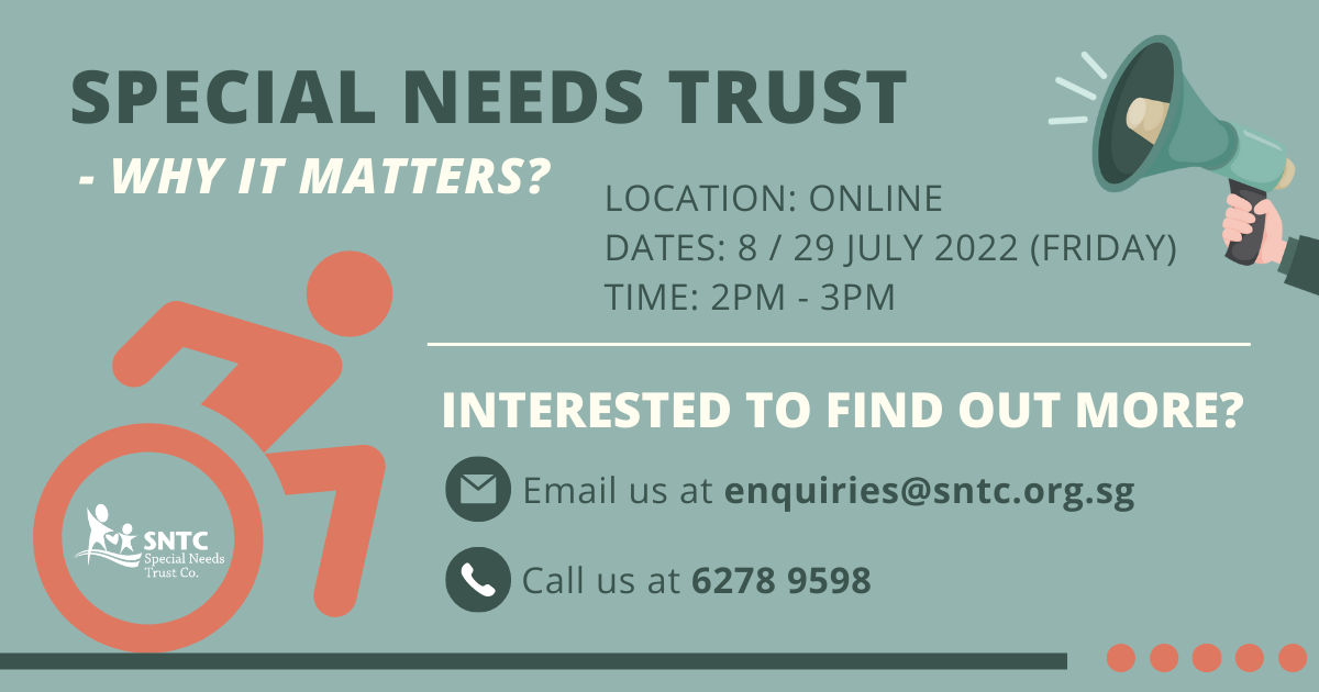 SNTC's Online Talk: Special Needs Trust – Why It Matters?